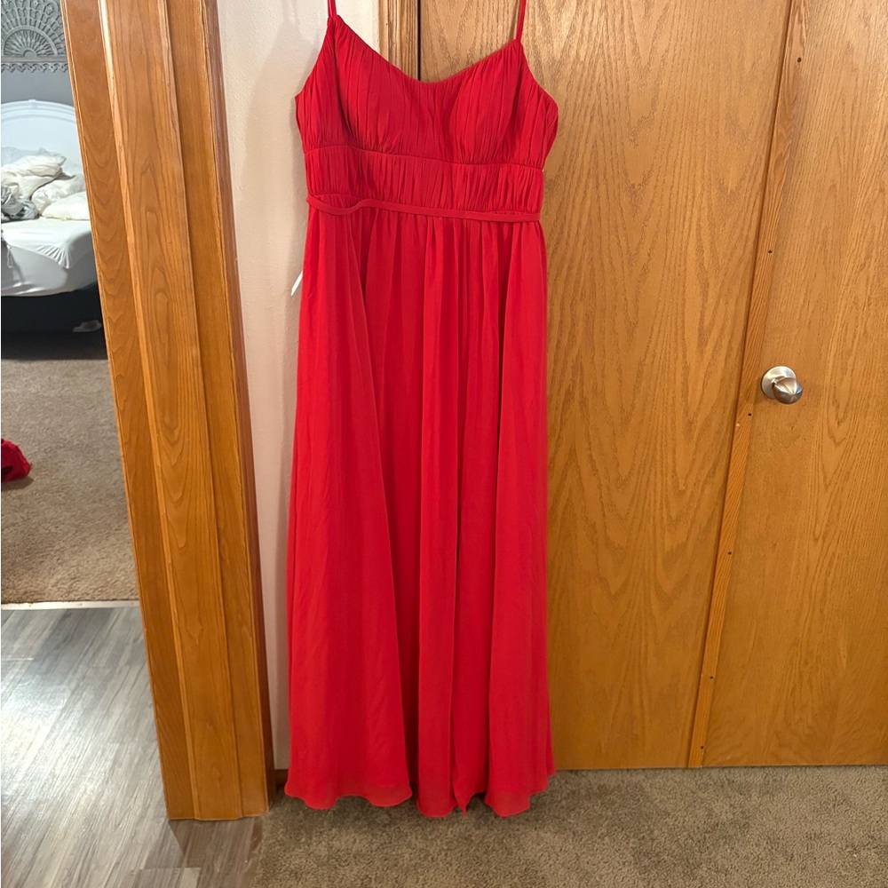 Azazie Vibrant Red Chemise - Picture 5 of 5